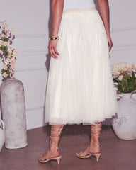 Tiah Pleated Tulle Maxi Skirt