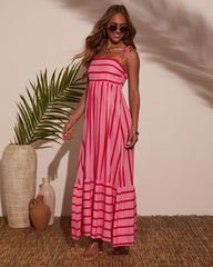Leima Striped Maxi Dress