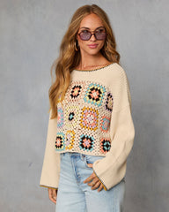 Melenia Abstract Crochet Sweater