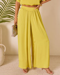 Island Drift Pleated Wide Leg Pants