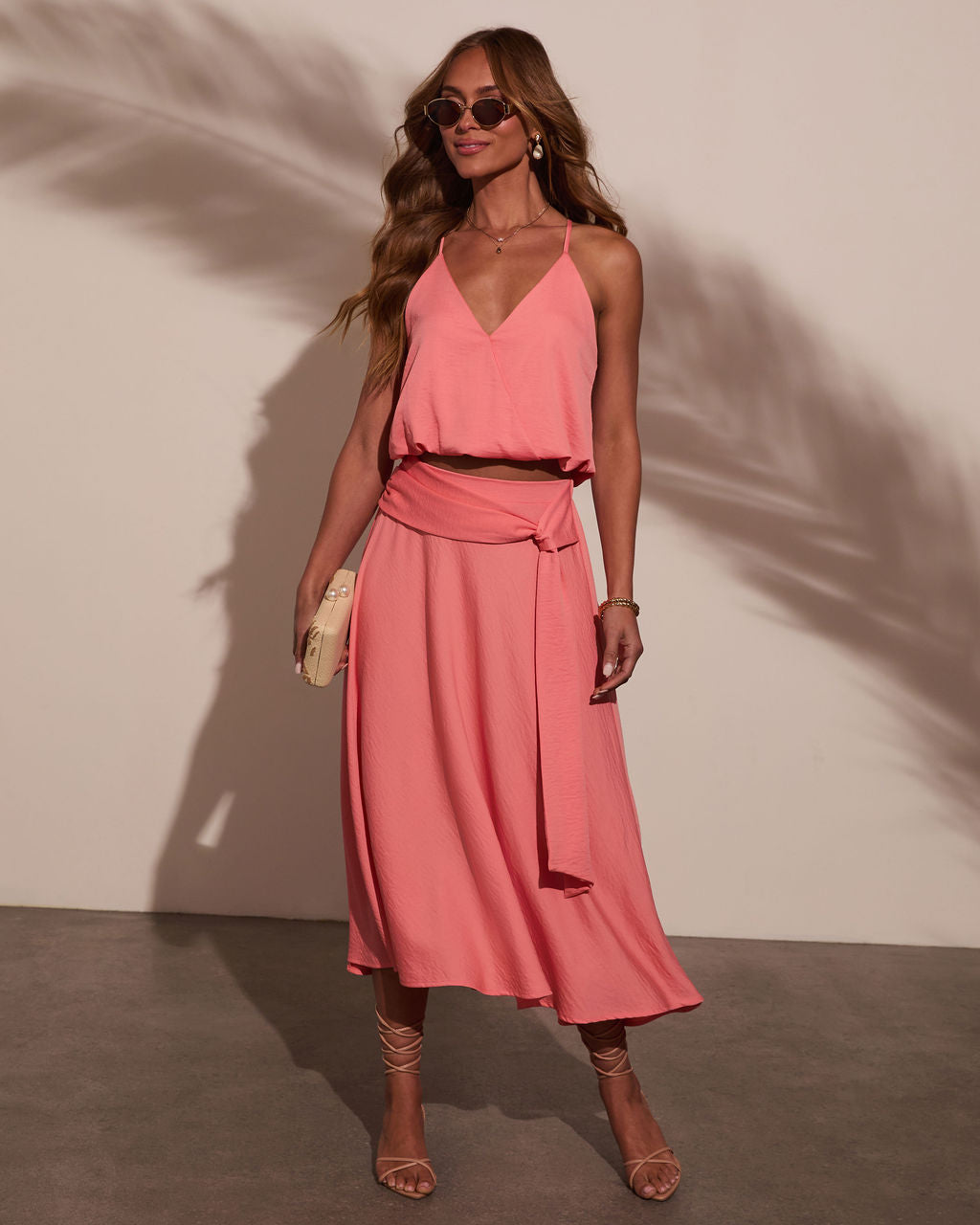 Sharena Waist Tie Midi Skirt