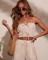 Pamella Pleated Front Tie Top