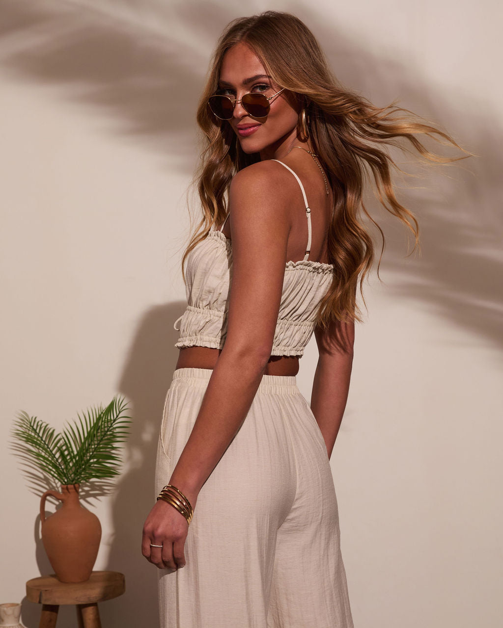 Pamella Pleated Front Tie Top