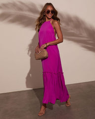 Sarina Tiered Halter Maxi Dress