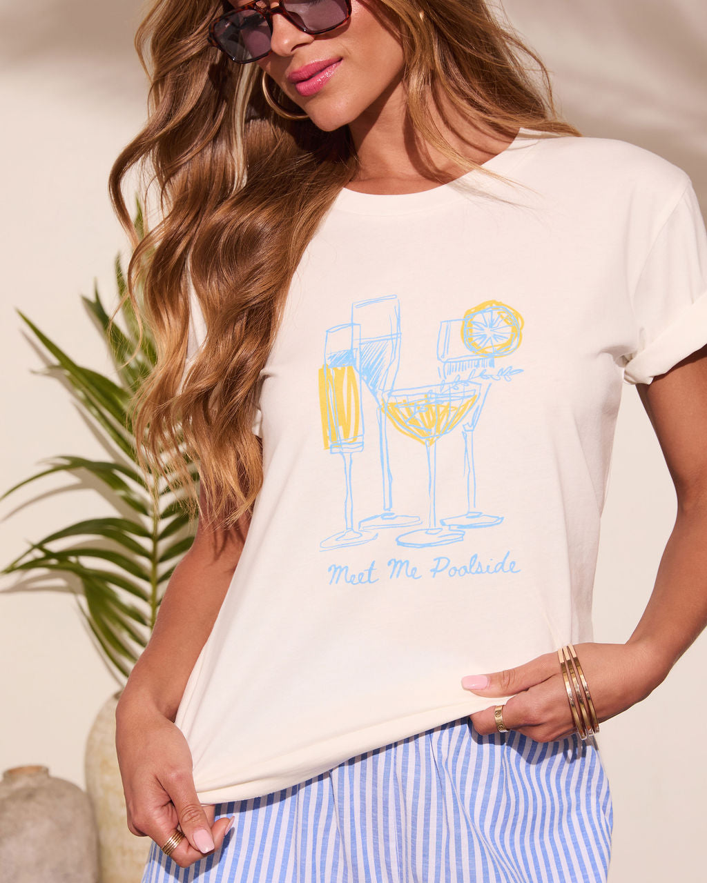 Meet Me Poolside Graphic Short Sleeve Top