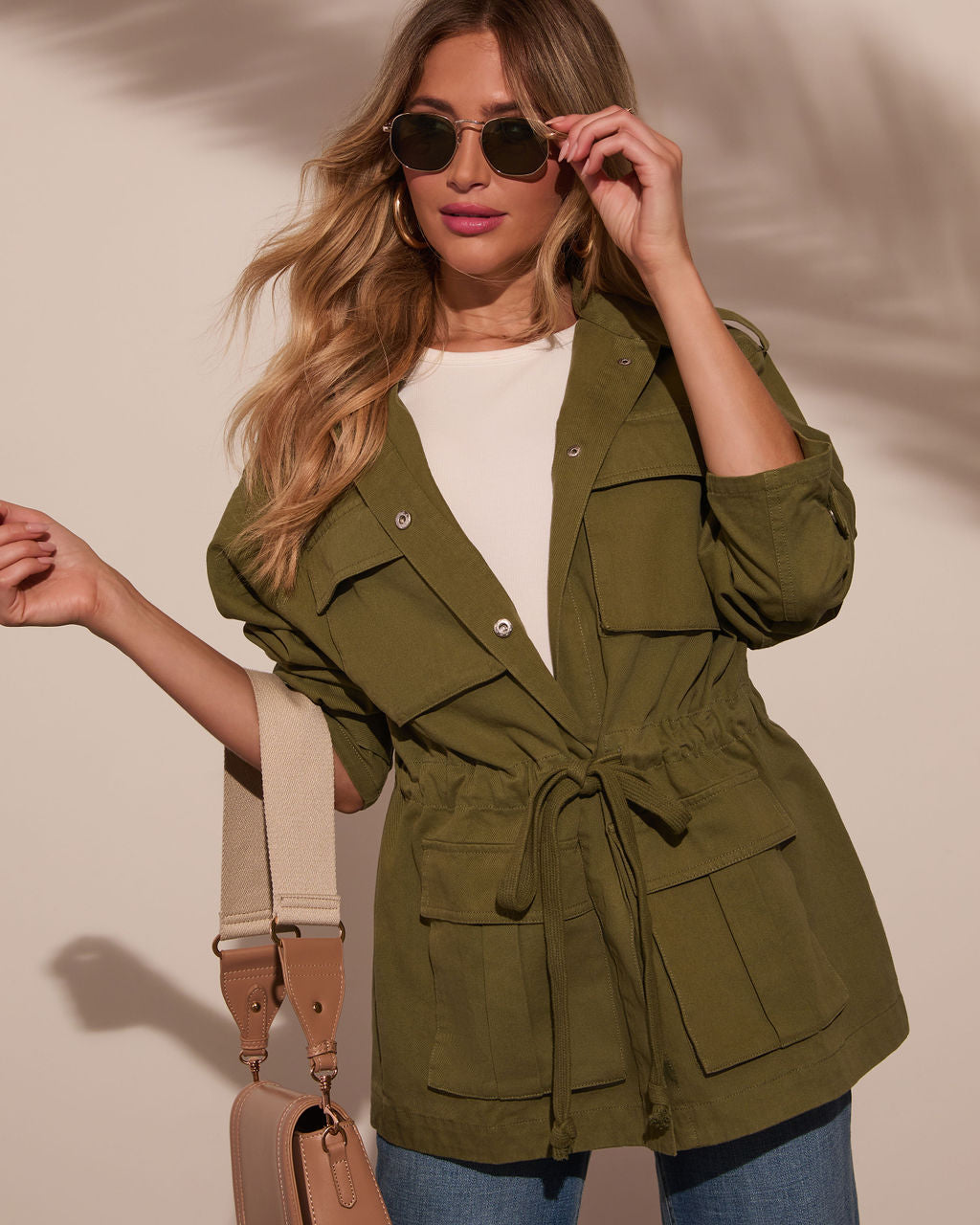 Stay Ready Cinched Waist Utility Jacket