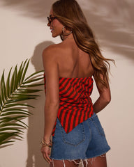 Celina Striped Side Tie Top