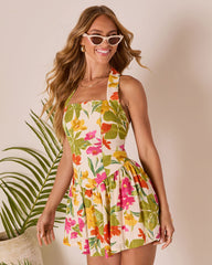 Betsie Halter Neck Floral Mini Dress