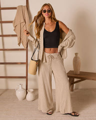 Preslen Striped Button Down Top