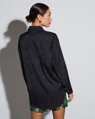 Sherlyn Satin Embossed Button Down Top