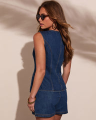 Heritage Hues Front Button Vest Top