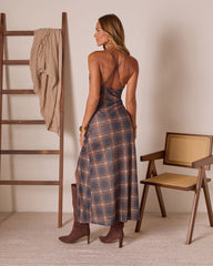 Moon Burn Plaid Maxi Dress
