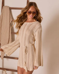 Cactus Rose Crochet Cover Up Mini Dress