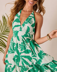 Palm Shade Tiered Maxi Dress