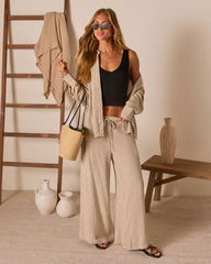 Preslen Striped Waist Tie Pants