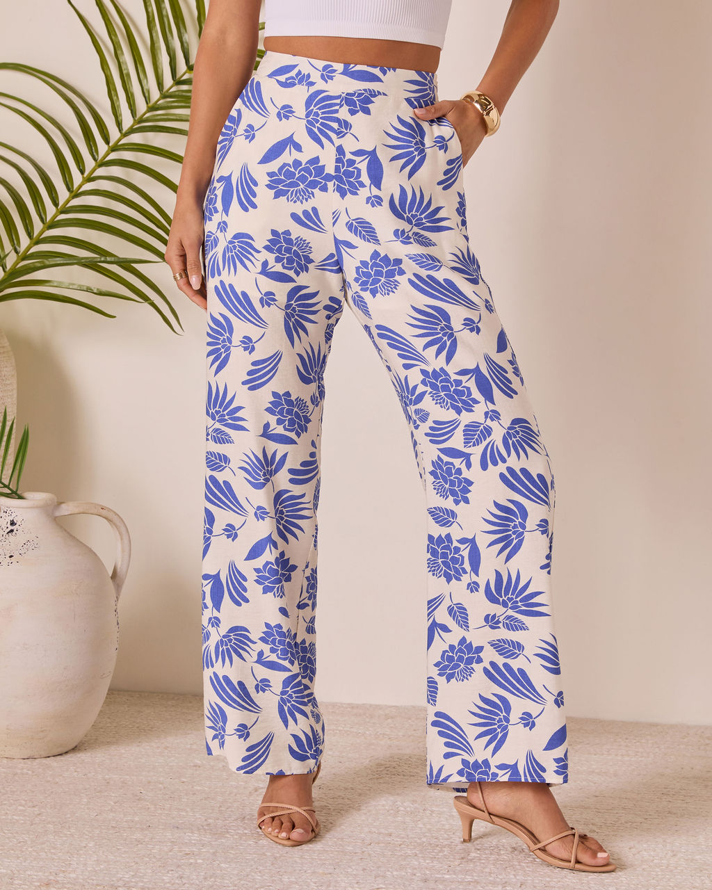 Coastal Bound Tropical Print Pant
