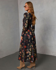 Dried Bloom Printed Maxi Dress