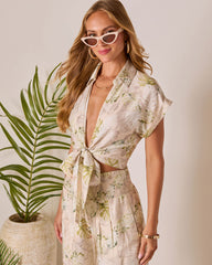 Solla Front Tie Crop Top