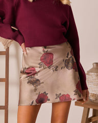 Crushed Petals Printed Mini Skirt