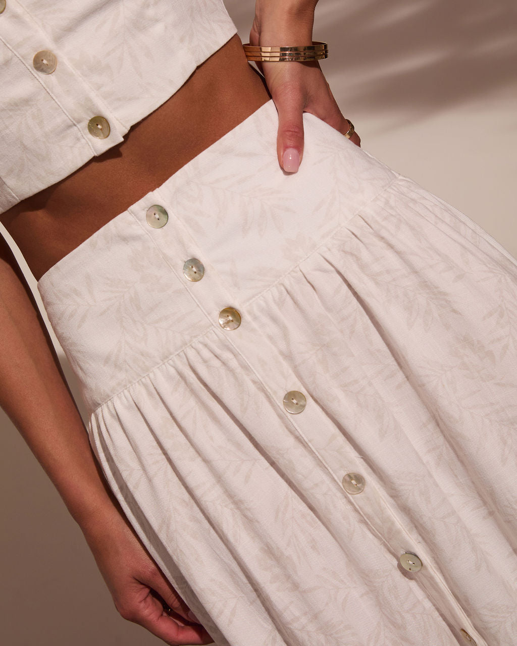 Tropical Chill Palm Midi Skirt