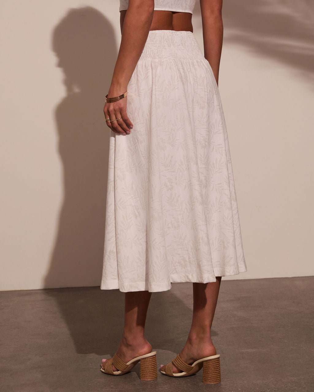 Tropical Chill Palm Midi Skirt