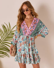 Skylar Floral Tassel Tie Mini Dress