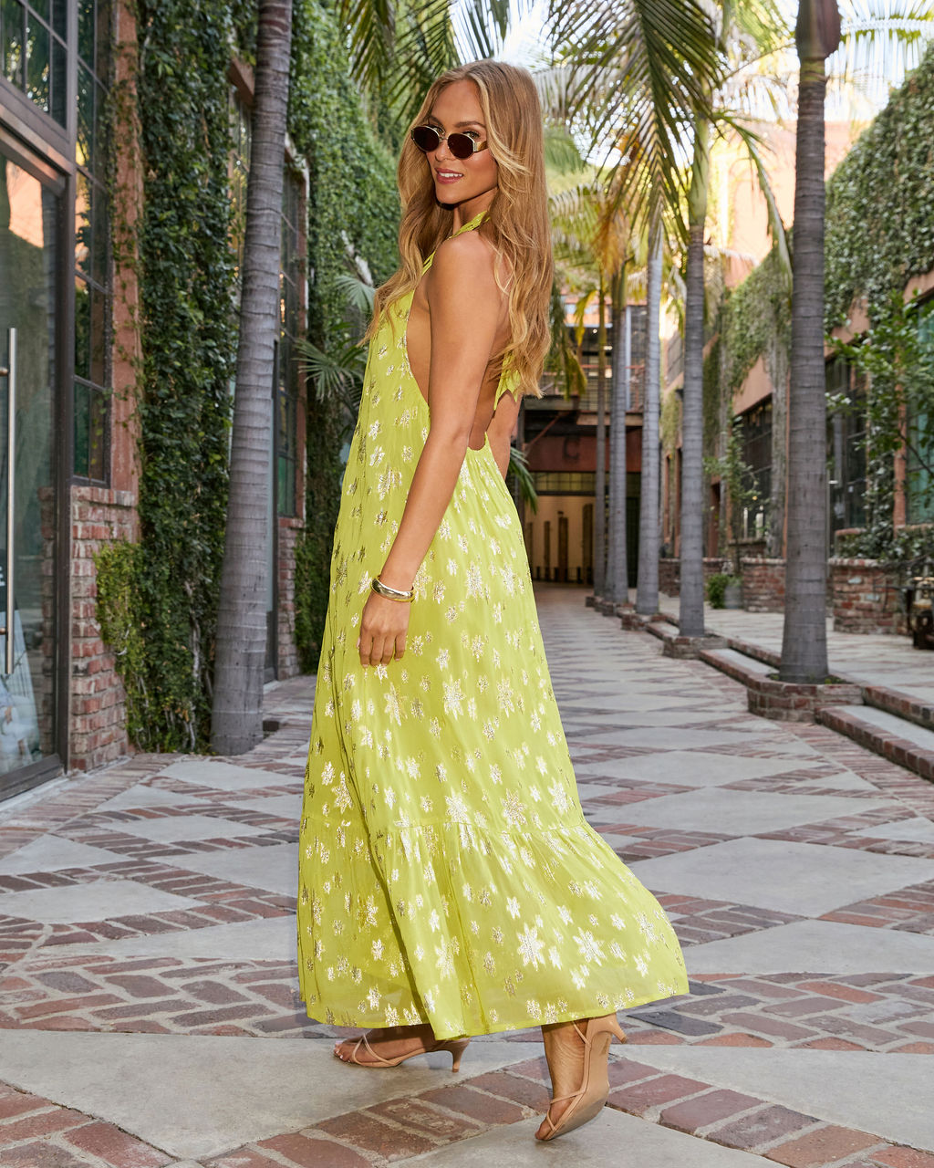 Seaglass Skies Halter Maxi Dress