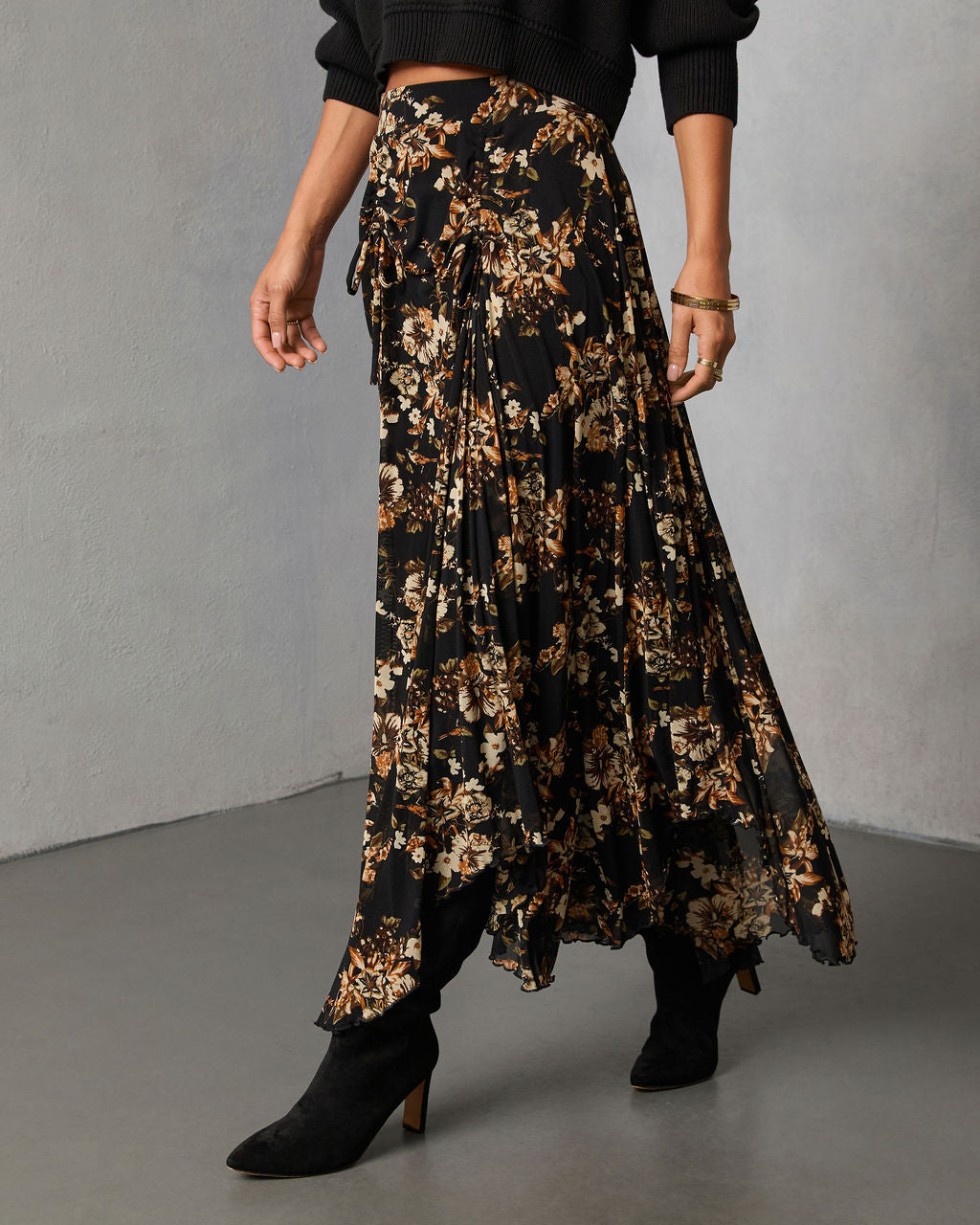 Autumn Fern Printed Midi Skirt