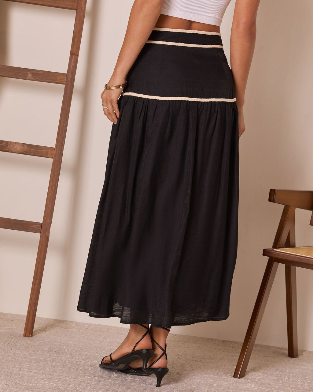 Sorrell Contrast Trim Maxi Skirt