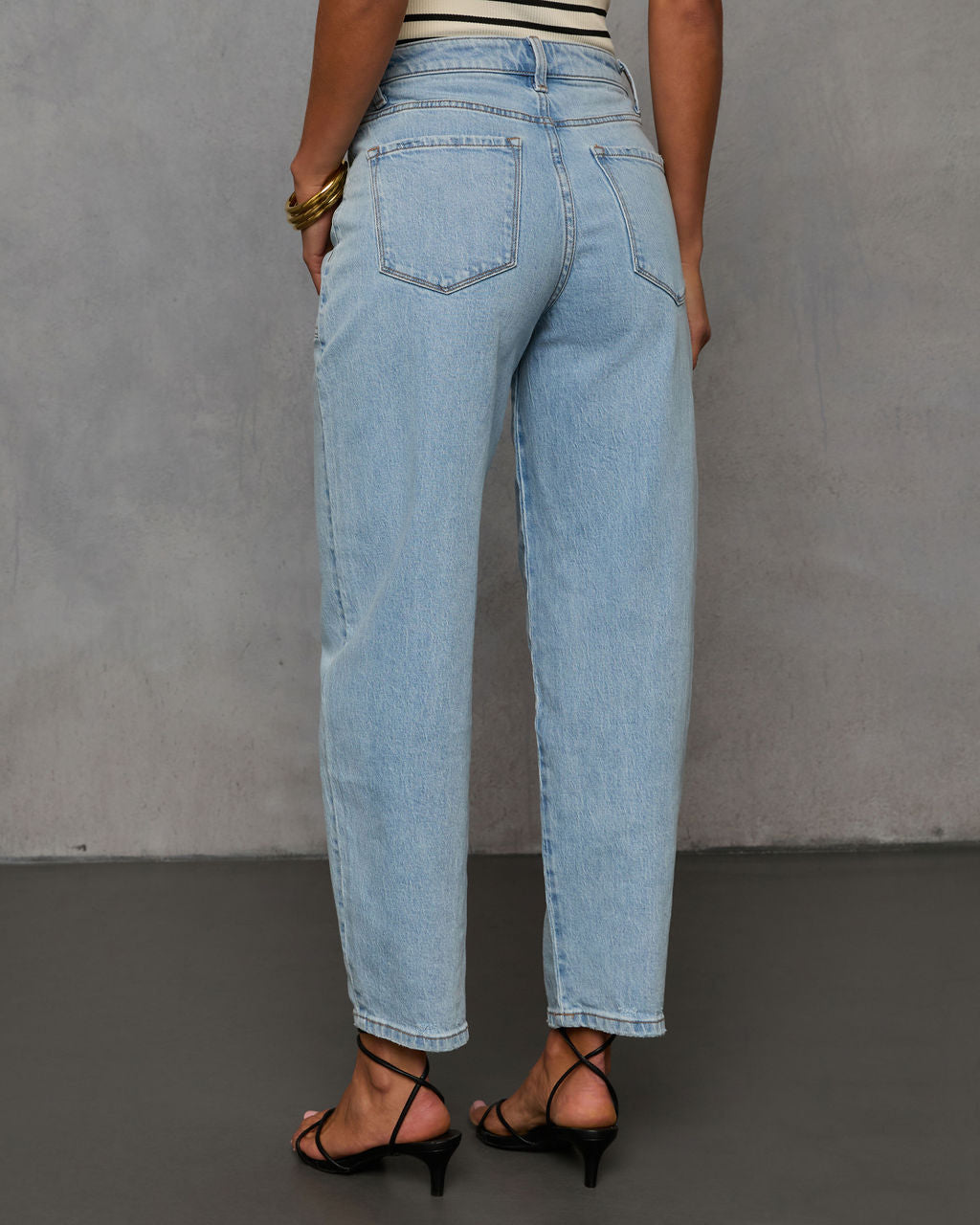 Kasie Stretch Pintuck Barrel Jeans