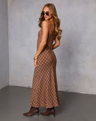 Monice Slip Checkered Maxi Dress