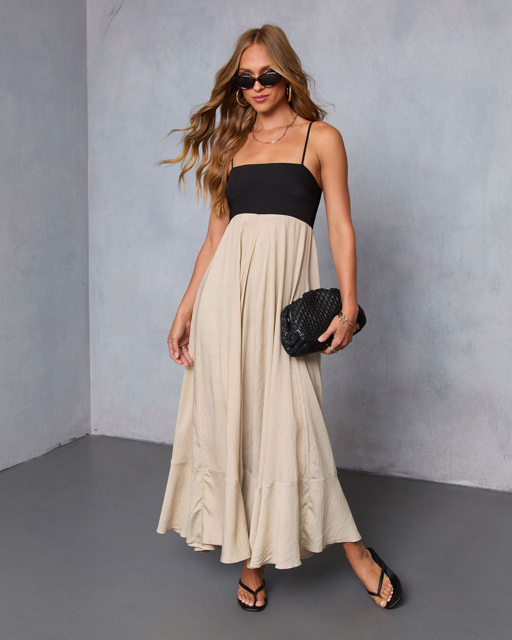 Norrah Colorblock Empire Maxi Dress