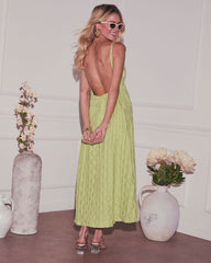 Jovanna Textured Sweetheart Midi Dress