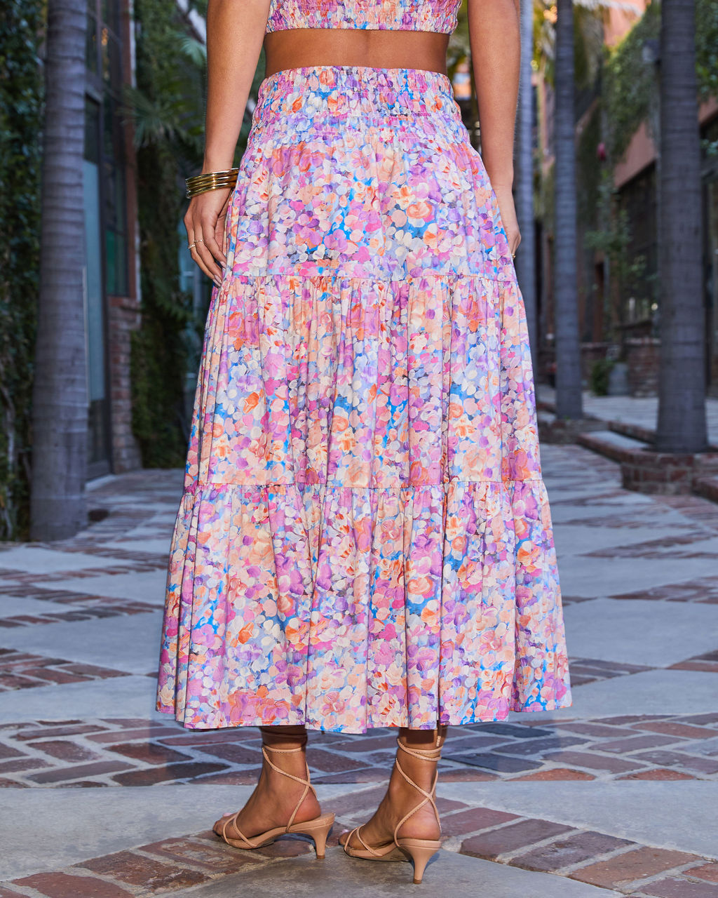 Angie Floral Midi Skirt