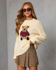 Autumn Ivy Teddy Bear Graphic Sweater