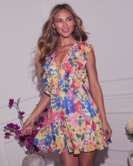 Tinah Ruffle Floral Mini Dress