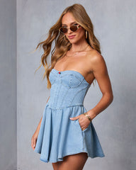 Lusie Corset Denim Mini Dress