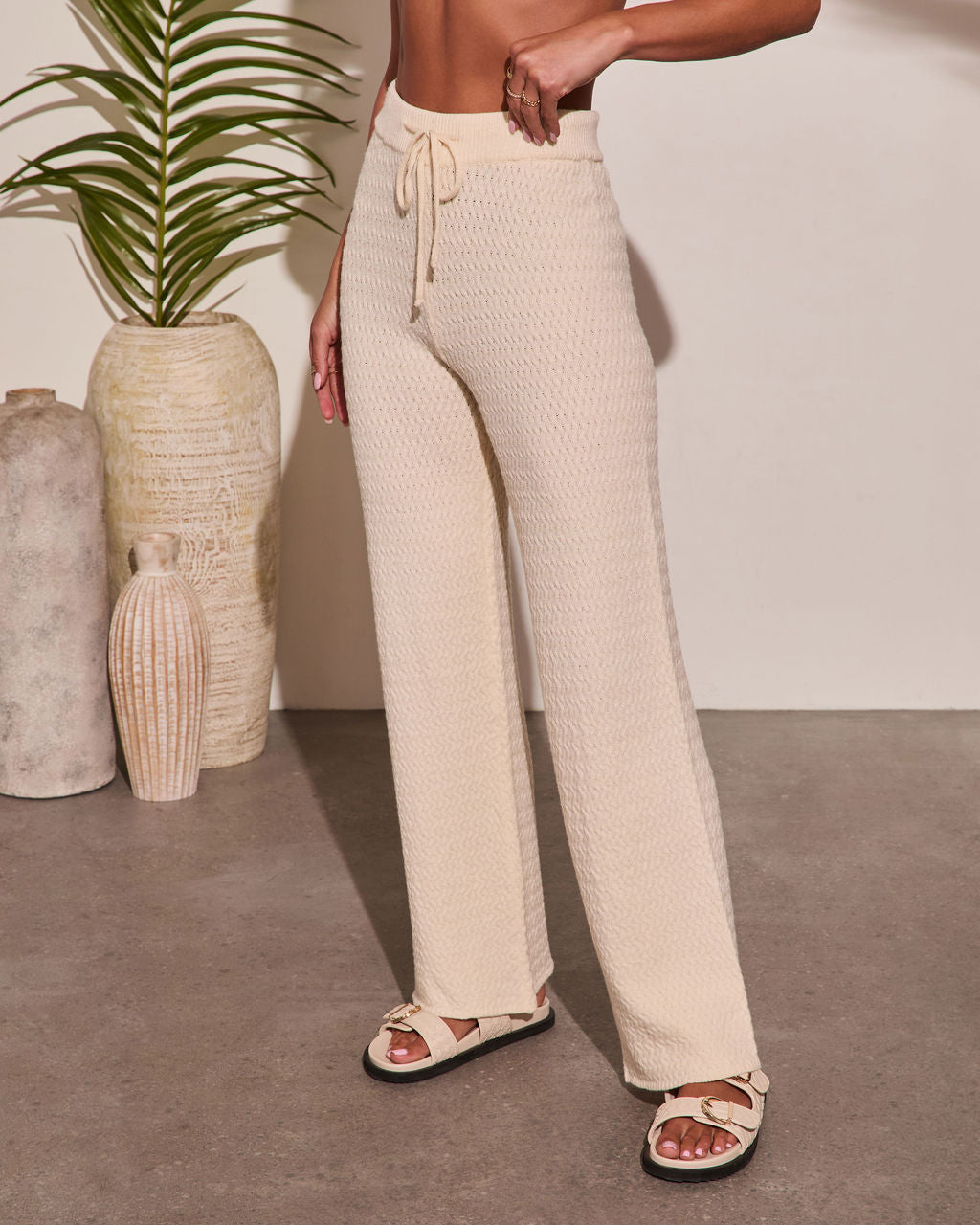 Lost In Laguna Knit Wide Leg Pants