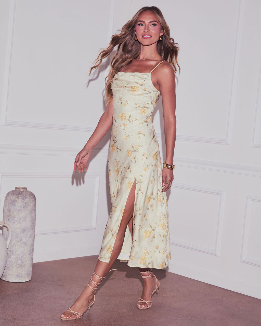 Kobie Satin Floral Maxi Dress