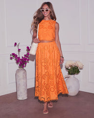 As You Are Embroidered Maxi Skirt