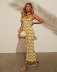 Limestone Printed Crochet Coverup Dress