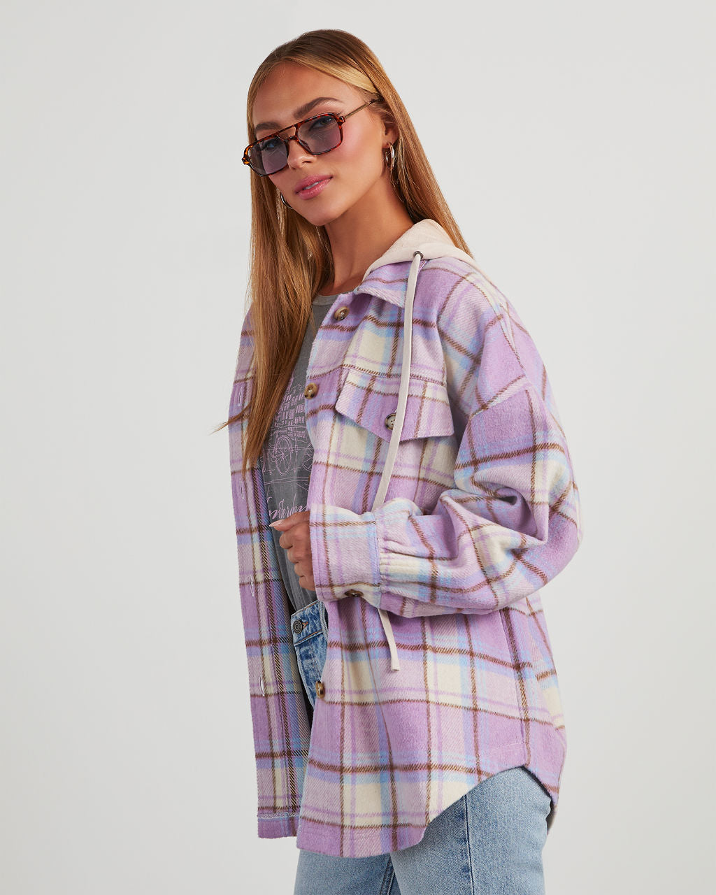 Vaughn Plaid Hooded Shacket