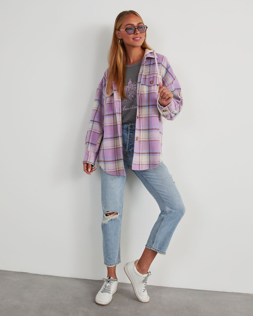 Vaughn Plaid Hooded Shacket