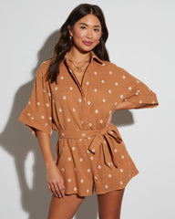 Fallon Collared Tie Waist Romper