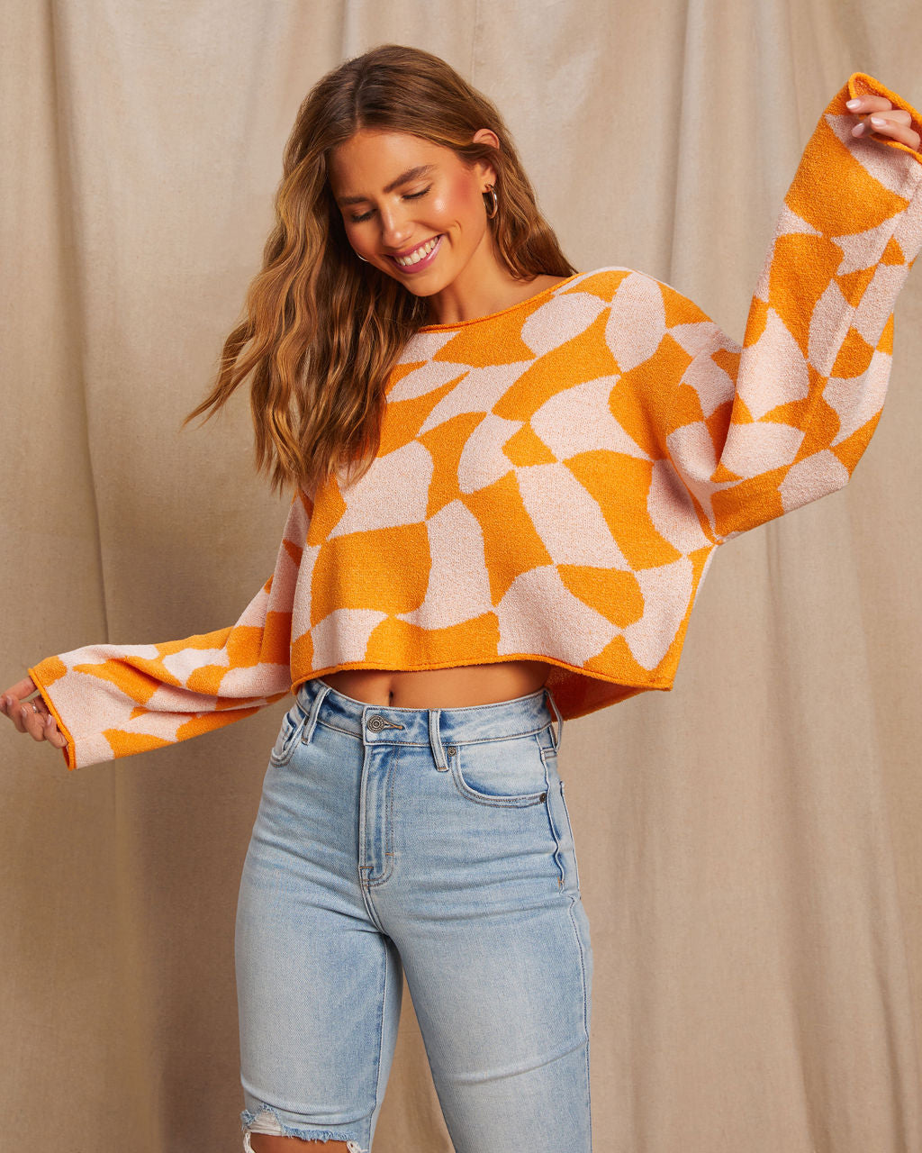 Rowyn Checkered Abstract Sweater