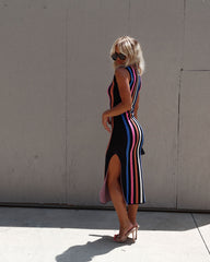 Elzada Striped Sweater Midi Dress