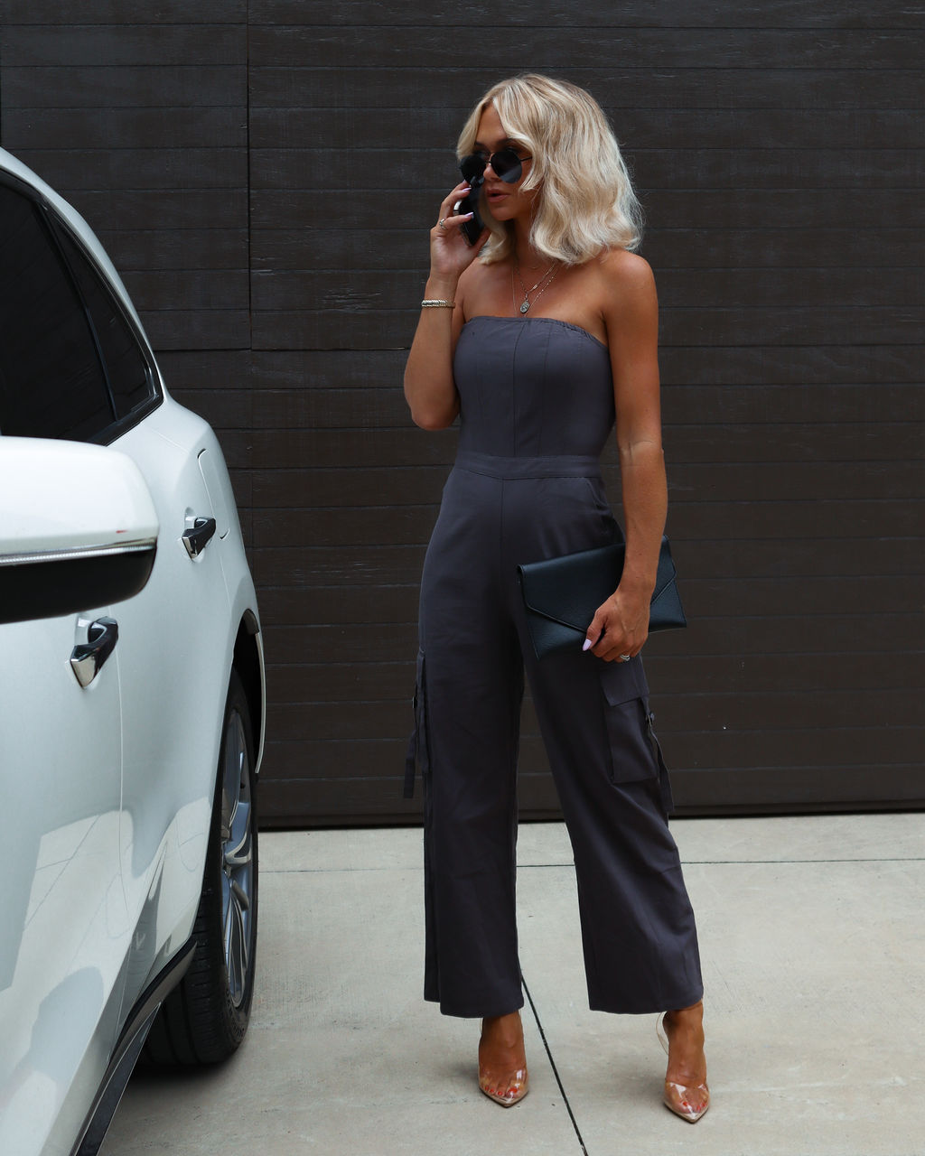 Marquette Strapless Cargo Jumpsuit