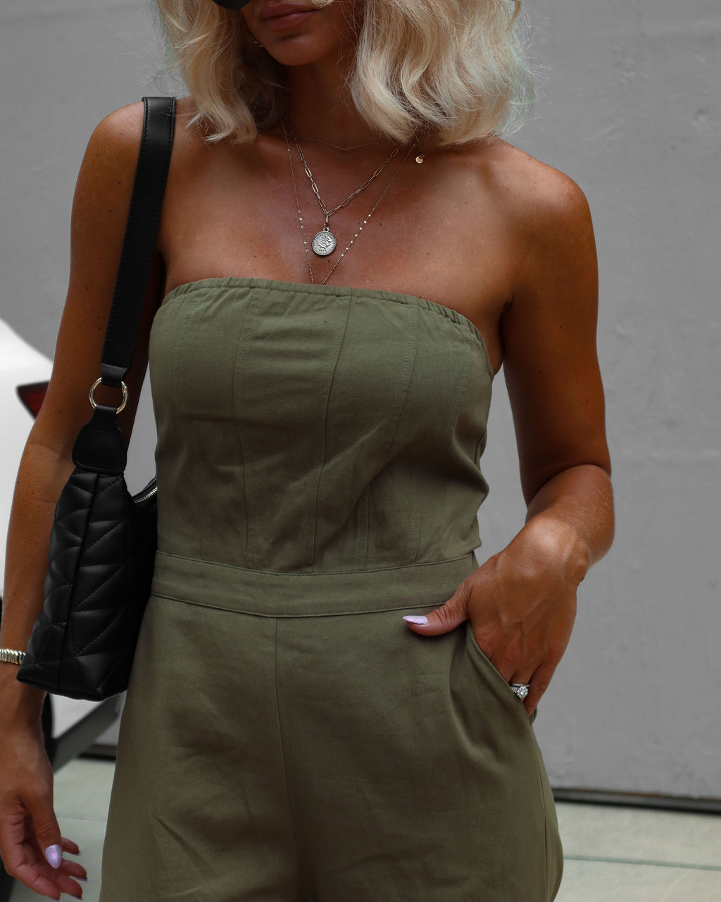 Marquette Strapless Cargo Jumpsuit