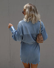 Aster Plisse Button Down Shirt Dress