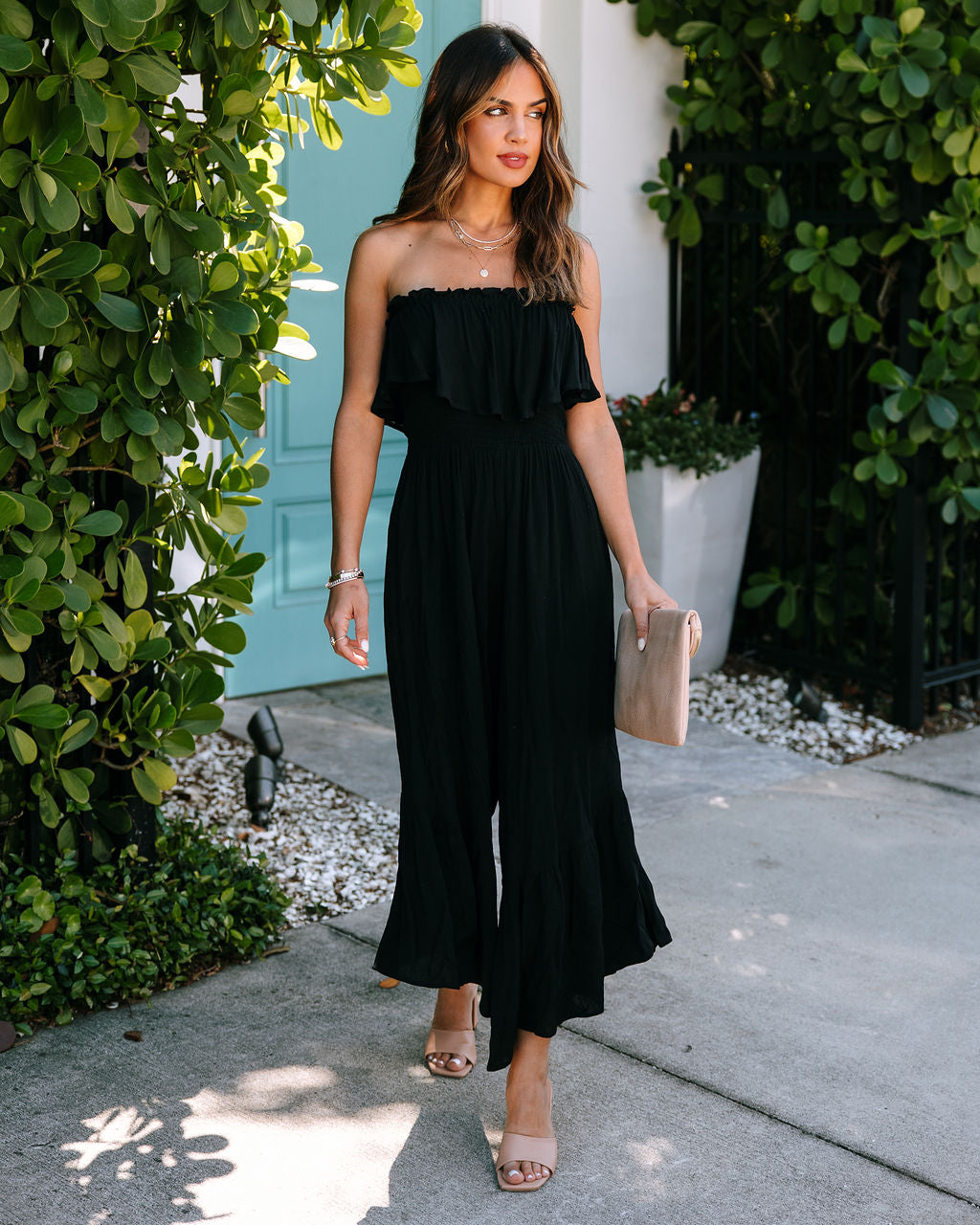 Merida Strapless Smocked Jumpsuit